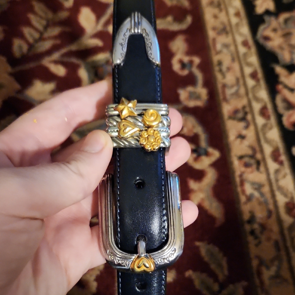 Brighton Black and Silver Belt with Gold Accents